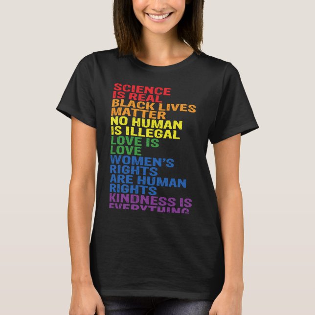Backprint Kindness is everything LGBTQ+ Pride T-Shirt (Front)