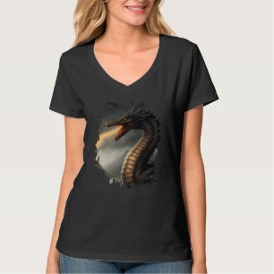 Backprint Loch Ness Monster the Fire Breathing Dra T-Shirt