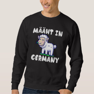 Backprint Mows in Germany lawn mower sheep saying Sweatshirt