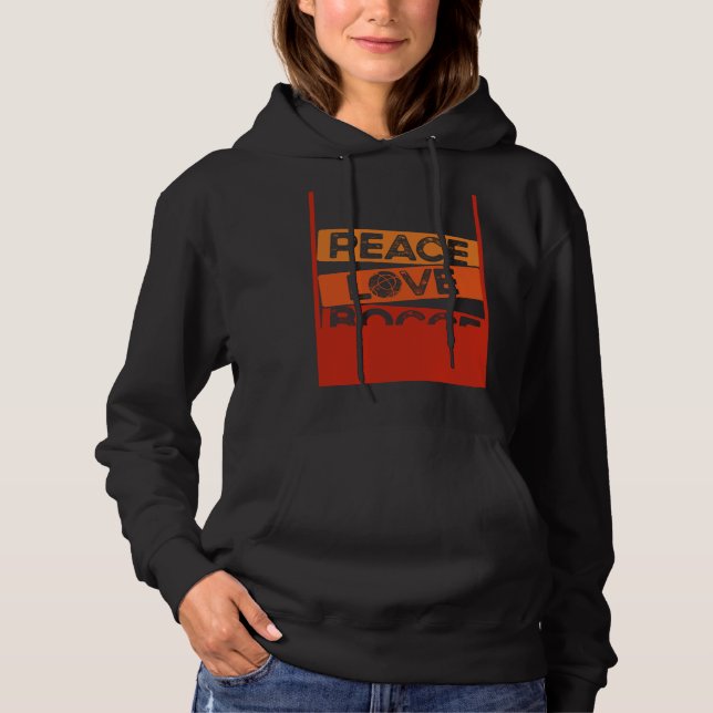 Backprint Peace Love Bocce Bocce Ball Hoodie (Front)