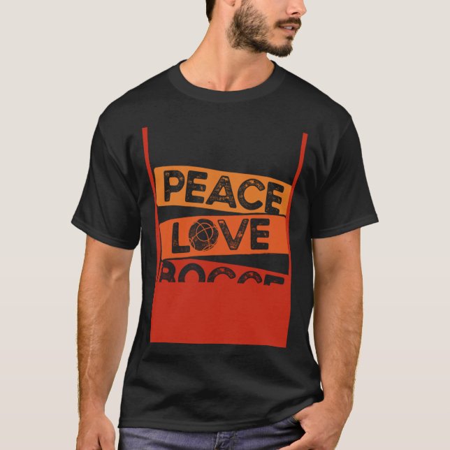 Backprint Peace Love Bocce Bocce Ball T-Shirt (Front)