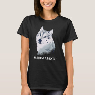 Backprint Preserve and Protect wolves and wolf pac T-Shirt