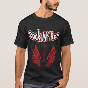 Backprint Rock N´Roll For Life Vintage Rockabilly T-Shirt