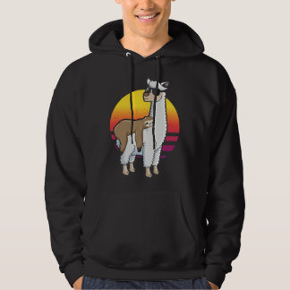 Backprint Sloth on Llama Hoodie