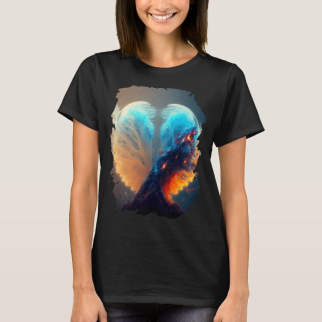 Backprint Space snow globe the symbol of infinity  T-Shirt (Front)