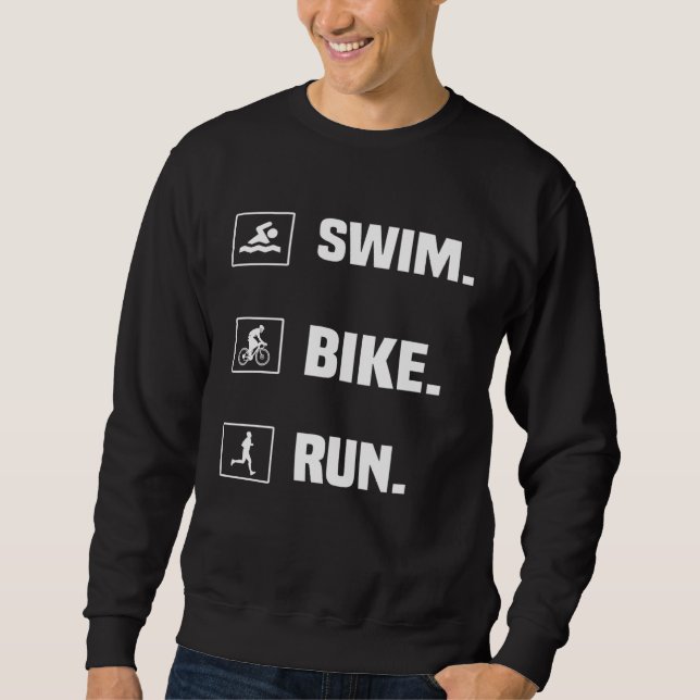 Backprint swim bike run triathlon sweatshirt (Front)