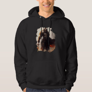 Backprint The epic warrior bravery in the dark Hoodie