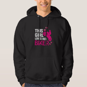 Backprint This girl loves her Biker Motorcyclist B Hoodie