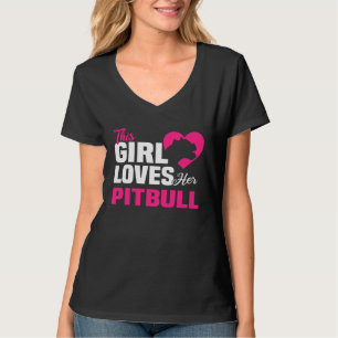 Backprint This girl loves her Pitbull dog and dogs T-Shirt