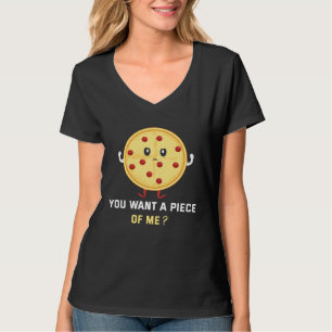 Backprint You want a peace of me Pizza T-Shirt