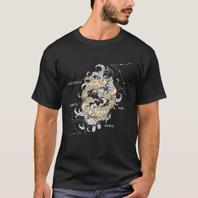 Backprint Zodiac Pisces T-Shirt (Front)
