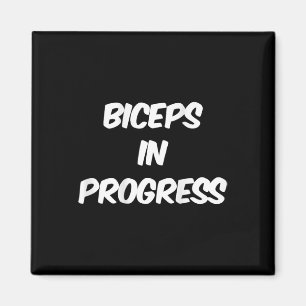 Backprinted Funny Gym Humour Biceps Gains Biceps I Magnet
