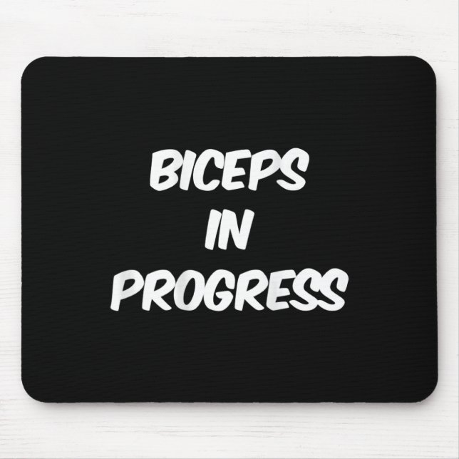 Backprinted Funny Gym Humour Biceps Gains Biceps I Mouse Pad (Front)
