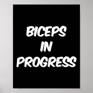 Backprinted Funny Gym Humour Biceps Gains Biceps I Poster