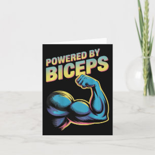 Backprinted Funny Gym Humour Biceps Gains Powered Card