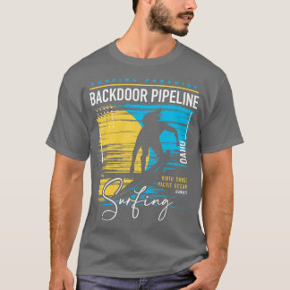 Backr Pipeline Retro Surfing Surf Hawaii Surf Oahu T-Shirt
