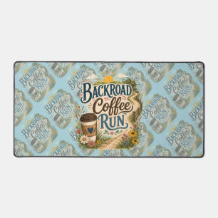 Backroad Coffee Run Country Folk Sunrise Desk Mat