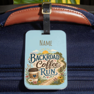 Backroad Coffee Run Country Folk Sunrise Luggage Tag