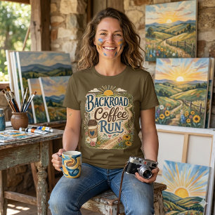 Backroad Coffee Run Country Folk Sunrise T-Shirt