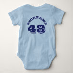 Backside Light Blue & Navy Baby | Sports Jersey Bodysuit<br><div class="desc">Backside Light Blue & Navy Baby | Sports Jersey Design • Baby Bodysuit</div>
