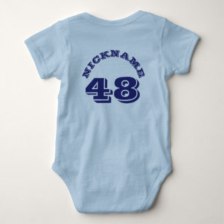 Backside Light Blue & Navy Baby | Sports Jersey Bodysuit