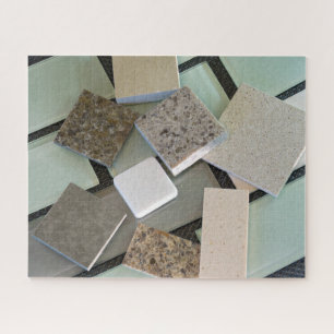 Backsplash tiles and quartz countertop abstract jigsaw puzzle