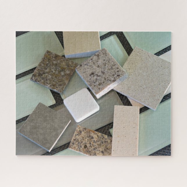 Backsplash tiles and quartz countertop abstract jigsaw puzzle (Horizontal)
