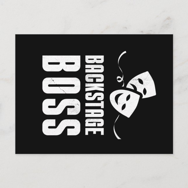 Backstage Boss Theatre Stagehand Crew Postcard (Front)
