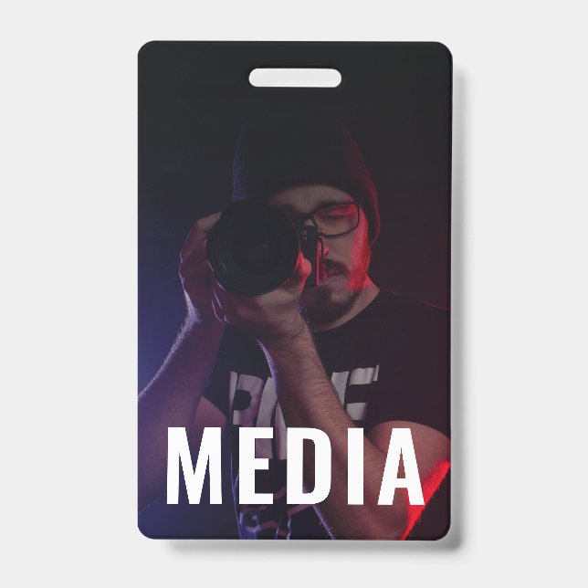 Backstage Pass Media ID Badge with Photo (Front)