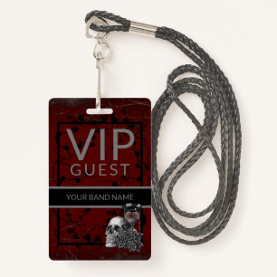 Backstage Pass VIP Custom Name Rock Band Lanyard ID Badge