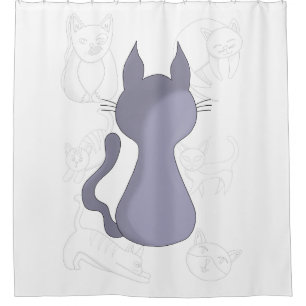 Backward Shy Cat Duvet Cover Shower Curtain