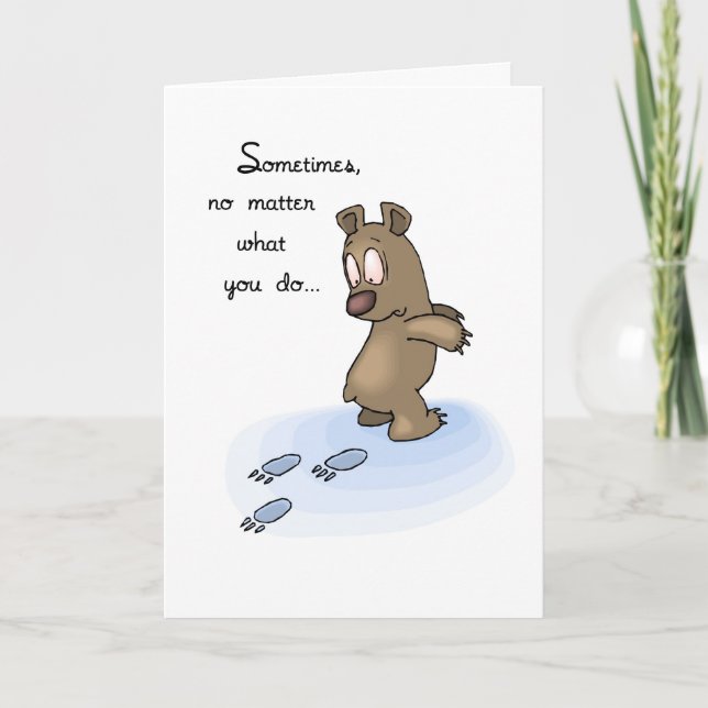 Backwards Day Bear Encouragement Card (Front)