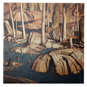 Backwater Landscape Painting by Canadian AJ Casson Tile