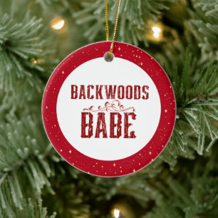 Backwoods Babe Personalized Ceramic Tree Decoration