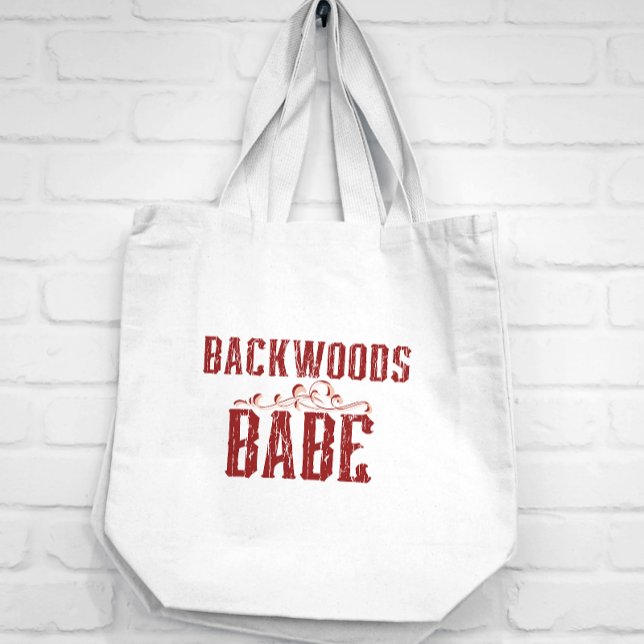 Backwoods Babe Typography Large Tote Bag (Perfect for Farmer's Markets...or Dollar General)