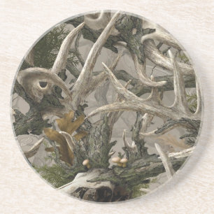 Backwoods deer skull camo coaster