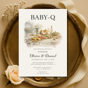 Backyard Baby-Q BBQ Baby Shower Invitation