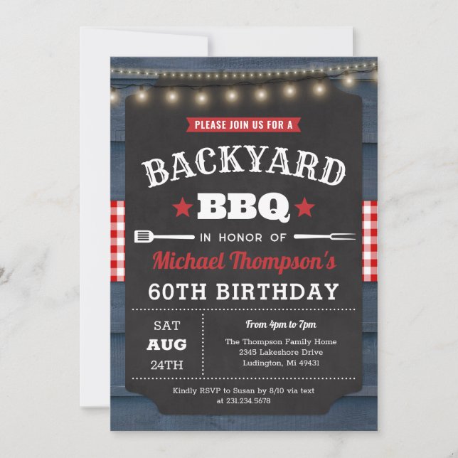 Backyard Barbecue 60th Birthday Invitation (Front)