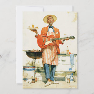 Backyard Barbecue Blues Guitarist Invitation