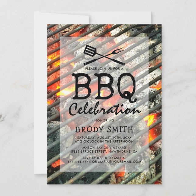 Backyard Barbecue | Summer BBQ Grill Invitation (Front)