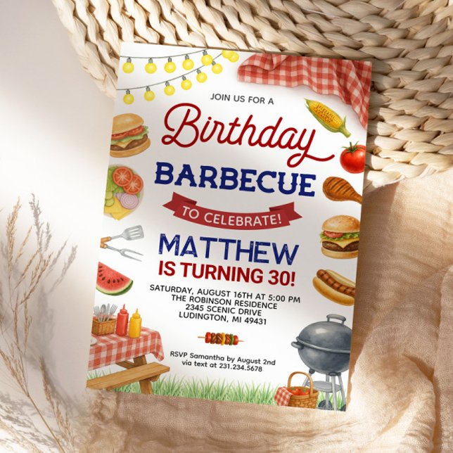 Backyard BBQ 30th Birthday Invitation (Backyard BBQ 30th Birthday Invitation
)