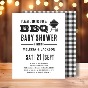 Backyard BBQ Baby Shower Budget Invitation