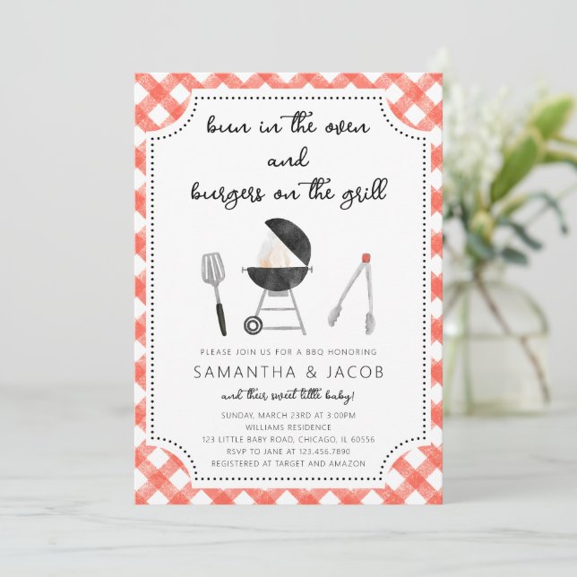 Backyard BBQ Baby Shower Invitation (Standing Front)