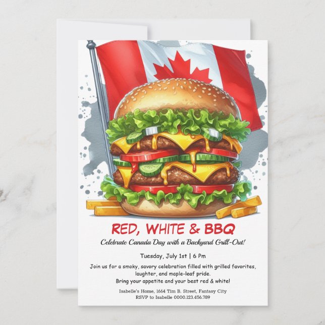 Backyard BBQ Bash | Canada Day Invitation (Front)