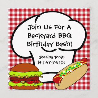Backyard BBQ Birthday Invitation