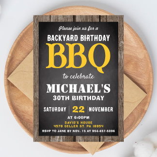 Backyard BBQ Birthday Party Invitation Cookout