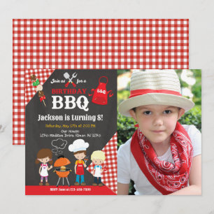 Backyard BBQ Birthday Party Photo Invitation