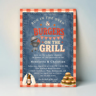 Backyard BBQ Bun in the Oven Baby Shower Invitation