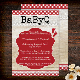 Backyard BBQ Couples Baby Shower Invitation