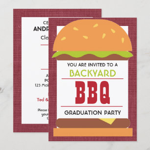Backyard BBQ Graduation Party Invitation